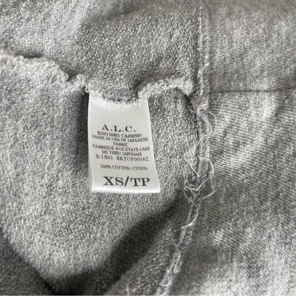 A.L.C Ember Ruched Sleeve Sweatshirt In Gray Women's Size XS - Picture 9 of 9